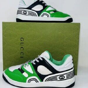 Gucci Men's Basket Leather Low-Top Sneakers Brand New w/ Gucci Box and Dust Bags